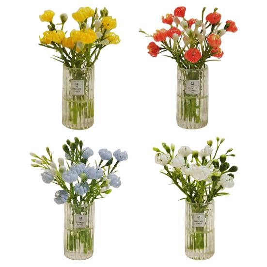 1:6 1:12 Fiori in Miniatura per Casa delle Bambole con Vaso Bouquet per Casa delle Bambole Accessori Mini Arrangement Floreale Giocattolo Micro Paesaggio Decorazione Soggiorno