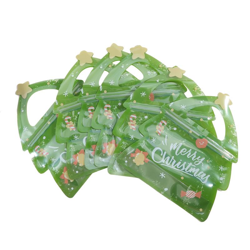 Christmas Tree Festival Gift Handle Bags for Candy Biscuit Cookies Chocolate Packaging Bags Birthdays Parties Holiday Decor