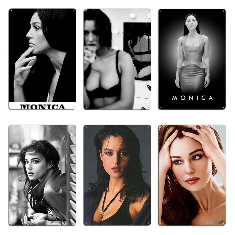 Monica Belluci black poster Metal Plaque Designs Cinema Living Room PaintingWall Decor Tin Sign Poster