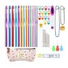 Aluminium Crochet Needle Ergonomic Handle Crochet Hook Set, Crochet Needle Sets