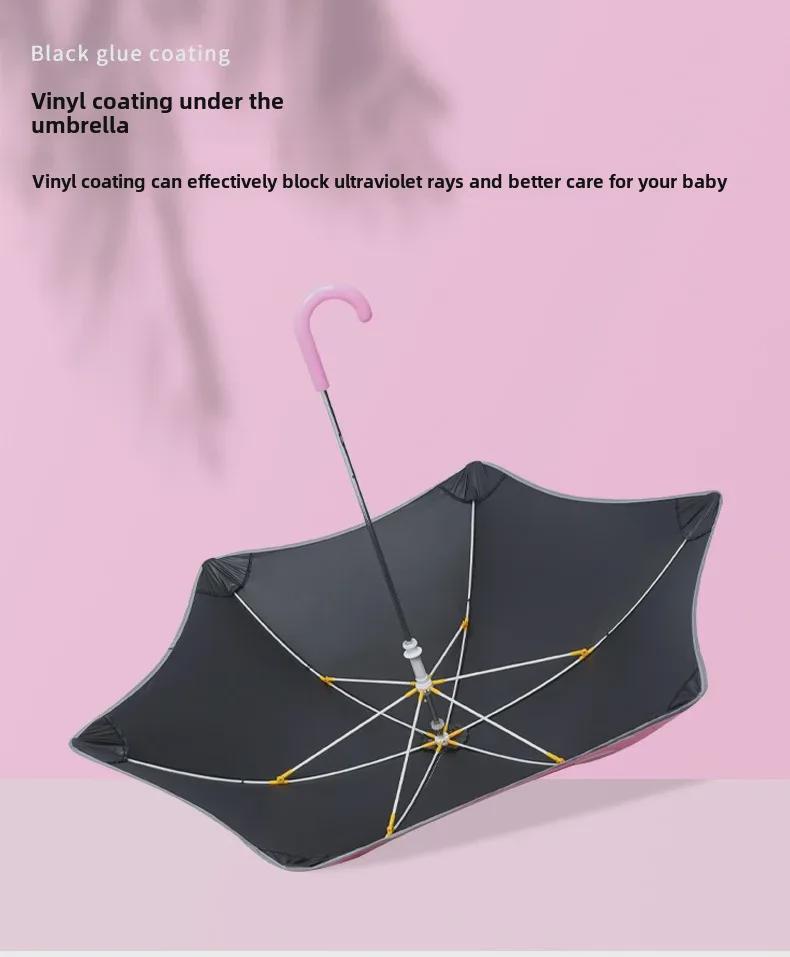 Children's Cartoon Umbrella: Safe, Rounded Corners, Anti-Puncture, Lightweight, Long Handle for Kindergarten & Elementary Boys and Girls.