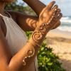 Spiraalarmband Verbonden Ring voor Vrouwen Legering Parel Strand Wrap Festival Godin Warm Stralend Statement Handketting Sieraden Cadeaus