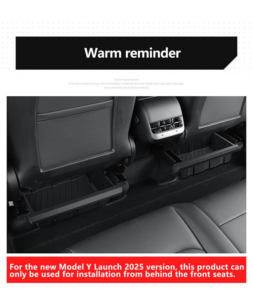 For Tesla Model Y 2026 Under Seat Storage Box Car Accessories Model Y Launch 2026 Drawer Type Organizer Storage Lower Box Tray