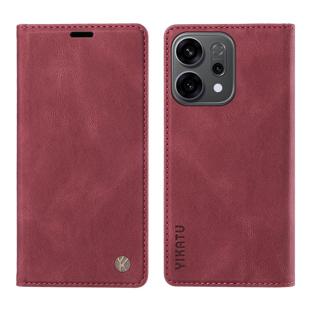 For Oppo Reno14 5G (China)/Oppo Reno14 F 5G/Oppo Reno14 5G (Global) Leather Cover YIKATU YK-004 Skin-Touch Wallet Phone Cases