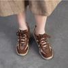 Johnature Fashionable Breathable Sports Style High Heels Mixed Colors Versatile Lace-up Women's Shoes