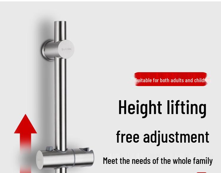 Adjustable No-Drill Stainless Steel Shower Head Holder and Sprayer Base