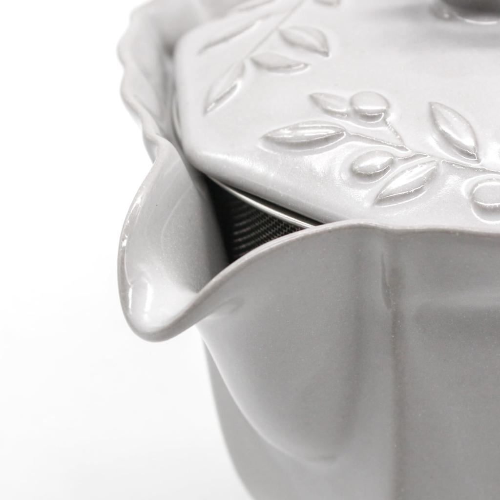 Aito Seisakusho [Olive] Teapot, Microwave and Dishwasher Safe, White, Approx. 430ml, Seto Ware, Made in Japan, Product Number 111213