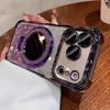Luxury Glitter Bracket Stand Case for iPhone 17 16 15 14 Pro Max Plus 12 13 Air Mirror Ring Holder Make Up Bling Gradient Cover