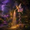 Whimsical Backyard Lighting Decor Fairy Sprinkling Magic Dust Solar Garden Light, Outdoor Front Yard Flower Bed Decorative Accents Statue