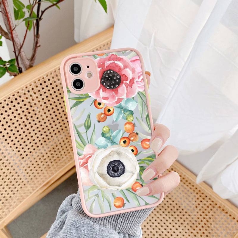 Fashion Flower Phone Case for iPhone 11 12 13 Mini Pro XS MAX 8 7 6 6S Plus X 5S SE 2020 XR Case