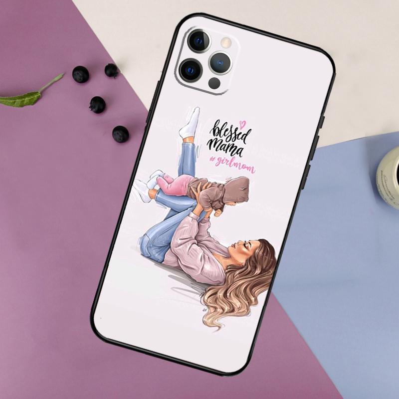 Baby Mom Daughter Girl Son Dad Phone Case For iPhone 16 15 14 13 12 11 17 Pro Max 13 mini 16 Plus 16e 17 Air Bumper Cover