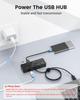 Aceele USB C 5 USB A Power Supply Direct Independent LED Indicator 5Gbps High Speed 100cm Extension USB Work from Compatible with Hub, Ports, 3.0 Hub,