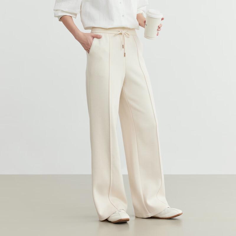 Elva' Island Women's Autumn/Winter Thickened Minimalist Casual Pants