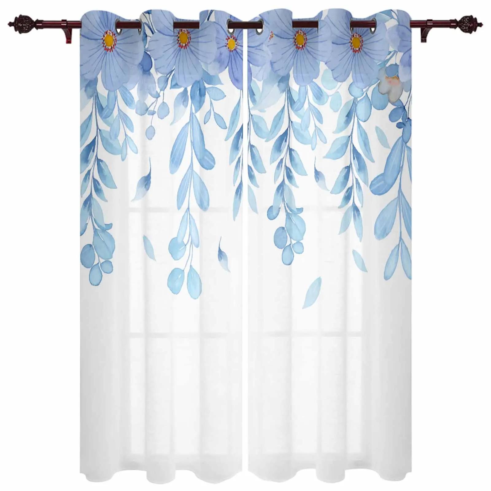 

Растение Акварель Природа Современные Занавески для Гостиной Спальня Оконные Шторы Панели Шторы W65X60H(cm)X2Pcs&Grommet Top