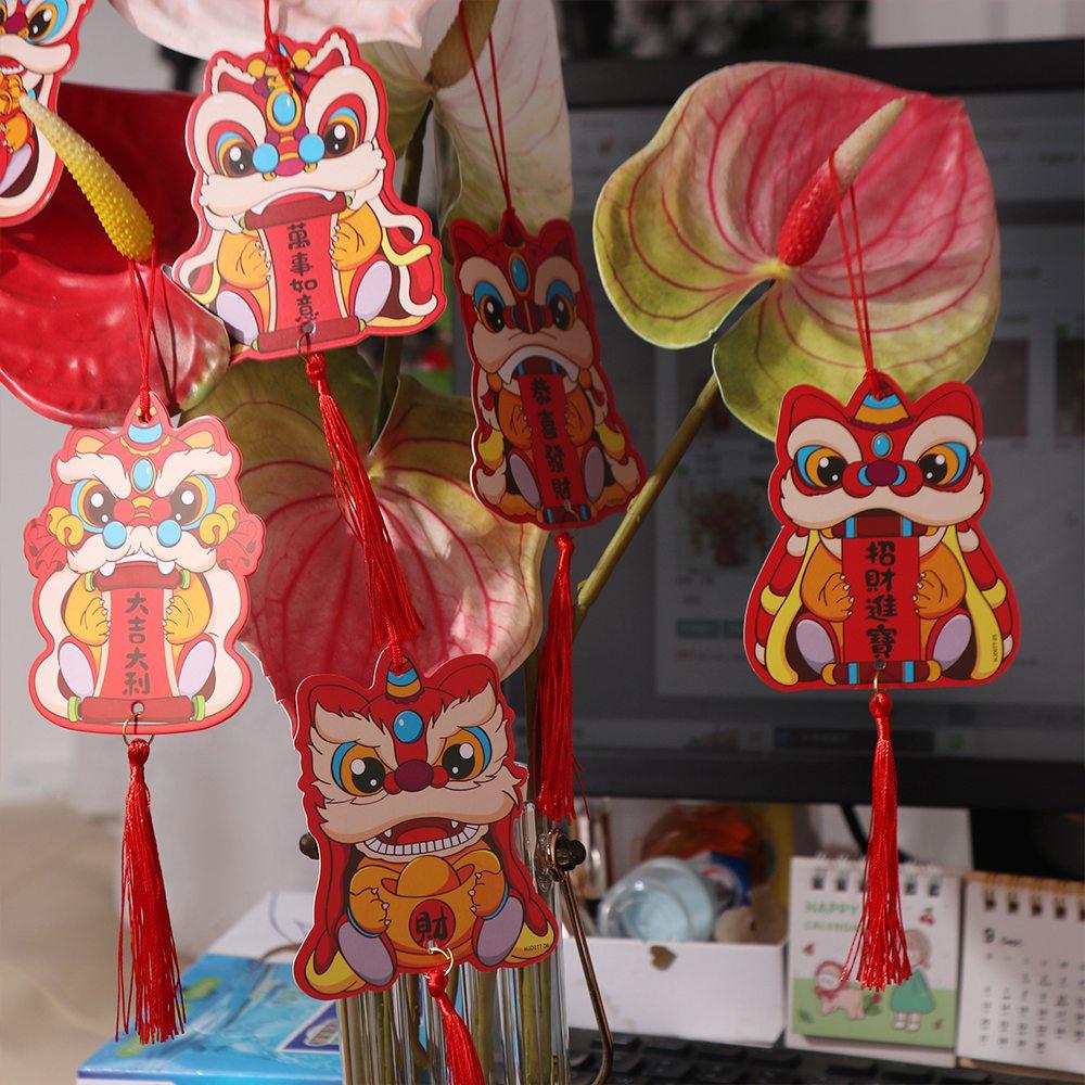 6pcs/set Paper Potted Plant Pendant Tassel Lunar Year Tree Pendant Spring Festival Decorations