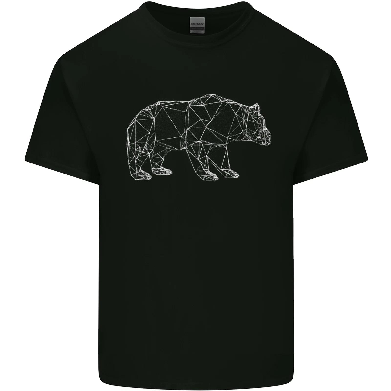 Polygon Grizzly Bear Kids T-Shirt Childrens 2XL