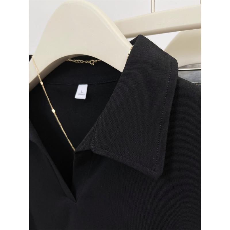 YYFS Women's Fashion Casual Summer Spring Solid Color Print Short Sleeve POLO Neck Blouses & Shirts