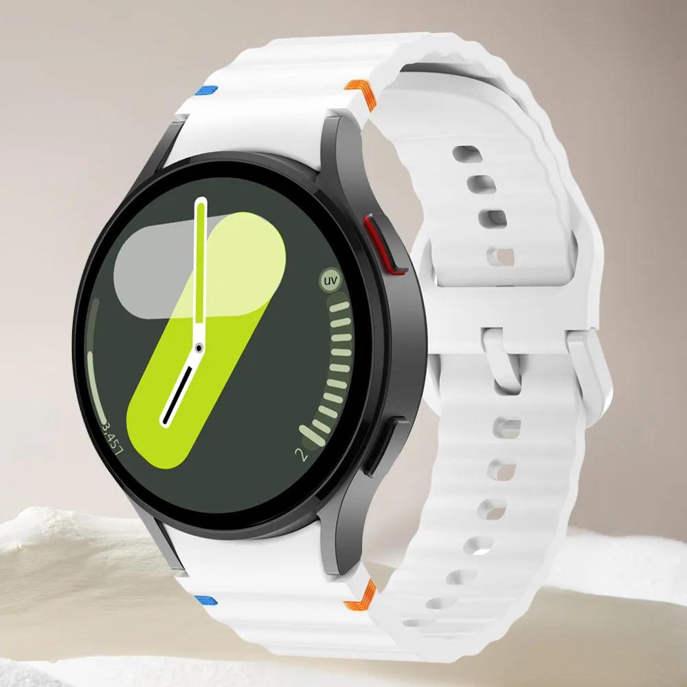 

Original Silicone Strap for Samsung Galaxy Watch 7/ 5Pro 45mm Sports Watch 7 FE 5 4 Classic 40mm 44mm6 Cassic 43mm 47mm Bracelet Galaxy Watch 7 40mm белый