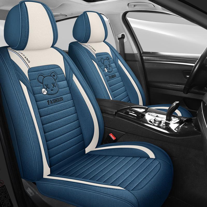 5-Sitzer Autositzbezüge - Hergestellt aus strapazierfähigem, abwischbarem Material, in mehreren Farben erhältlich, präzises Zuschnittdesign, verdickte Polsterung, Rundumschutz
