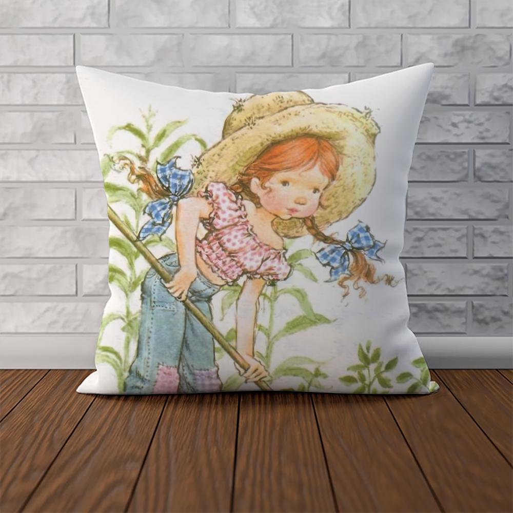 Art Sarah Kay Swing Girl Pillow Case For Car Sofa Decorative Home Doublesided Print Plush Square Throw Pillow Cushion Cover