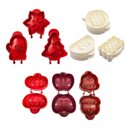 Holiday Mini Pie Molds for Baking Cookie Mold Dough Press Pocket Molds for Halloween Christmas Party