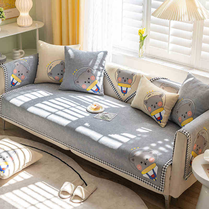 Sofa Cushion Universal Non-Slip In All Seasons French High-End Cartoon Seat Cushion Simple Sofa Cover Cover Cloth Backrest Towel
