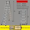 Aluminum Alloy Telescopic A-frame Ladder - Foldable, Extra Long, Safety Engineering Ladder