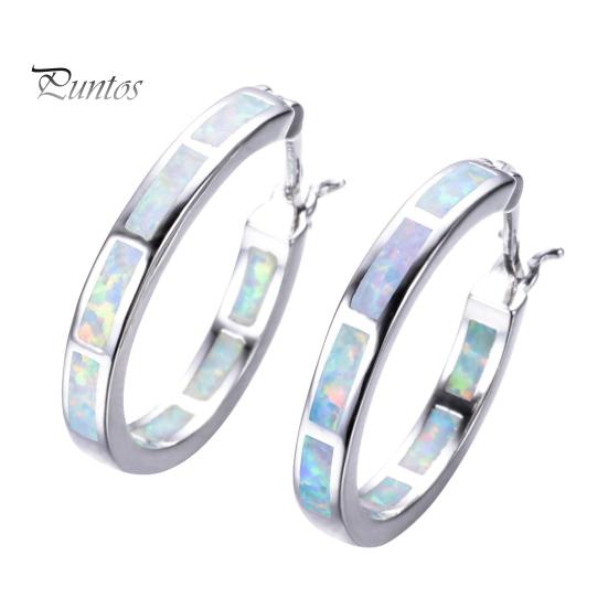 

1 пара женских серег-колец с искусственным лунным камнем, геометрической круглой формы, легкий гладкий сплав, подарок на день рождения, годовщину, день святого валентина, украшения для ушей белый