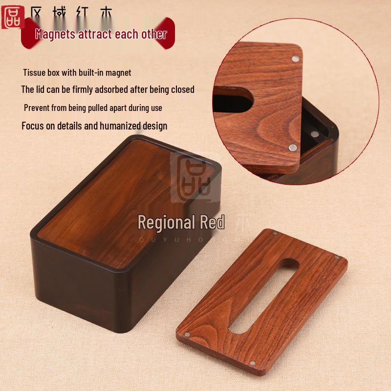 Massivholz Nussbaum Couchtisch Aufbewahrungsbox - Taschentuch- & Serviettenhalter