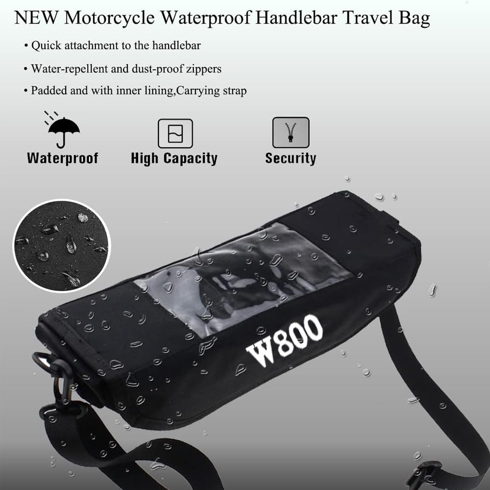 BOFOMTTL2333 Motorcycle Bag W800 for Meguro K3 New Model Handlebar Waterproof Storage Bag for Travel Tool Portable Waterproof Tool Storage Bag (2025,