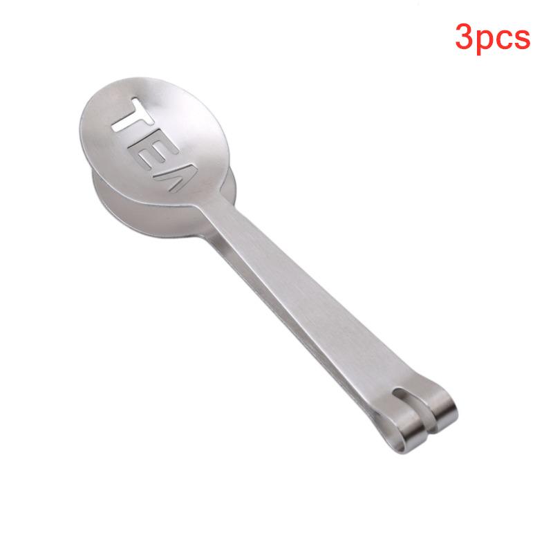 Het försäljning 1 st Tepåsepress Rostfritt Stål Tång Silver Sil Klämma Sked För Löst Te Grepp Isbit