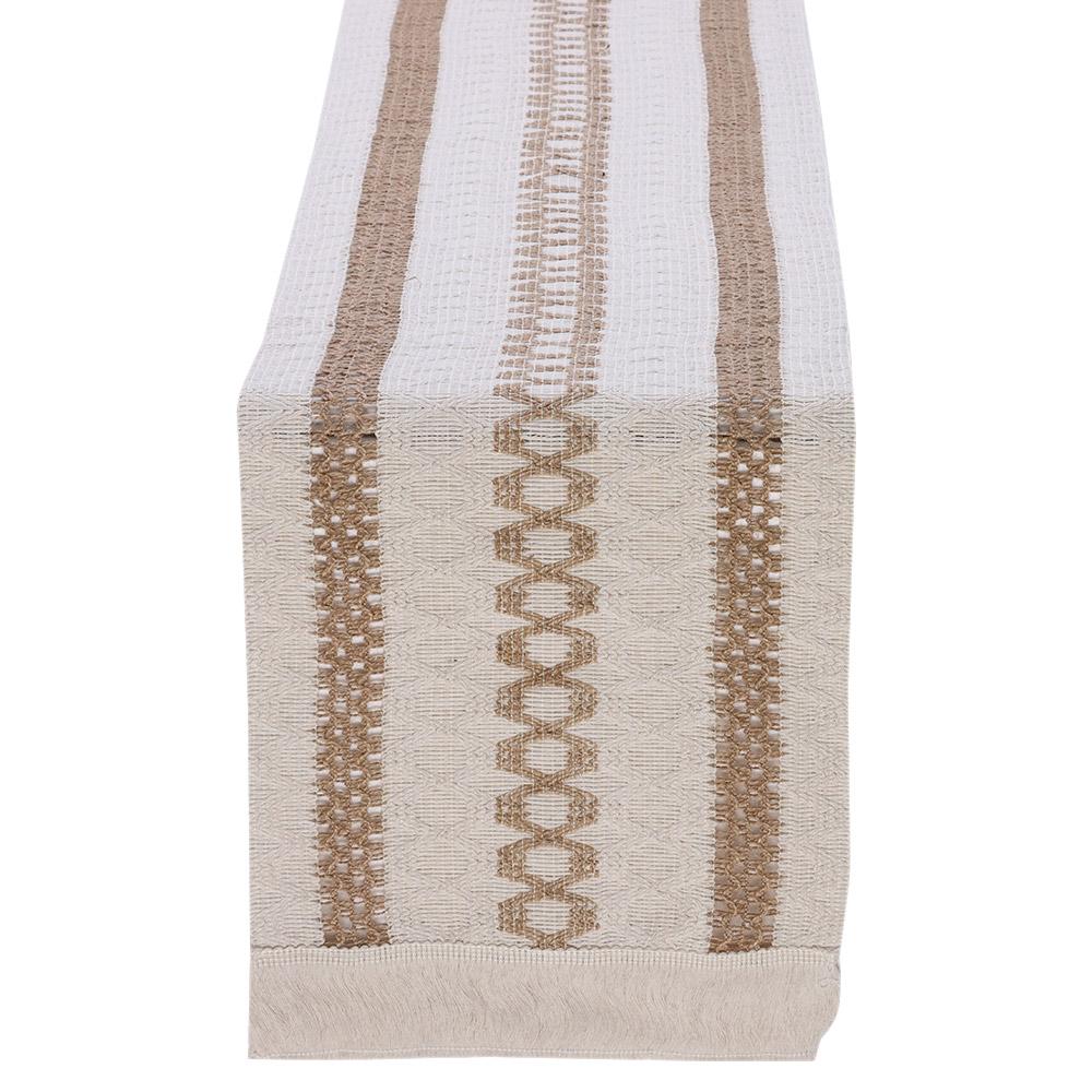 

12*72 дюйма Простая бахрома Настольный флаг Бежевая тканая скатерть Нежная кисточка Настольный флаг Обеденный style 1