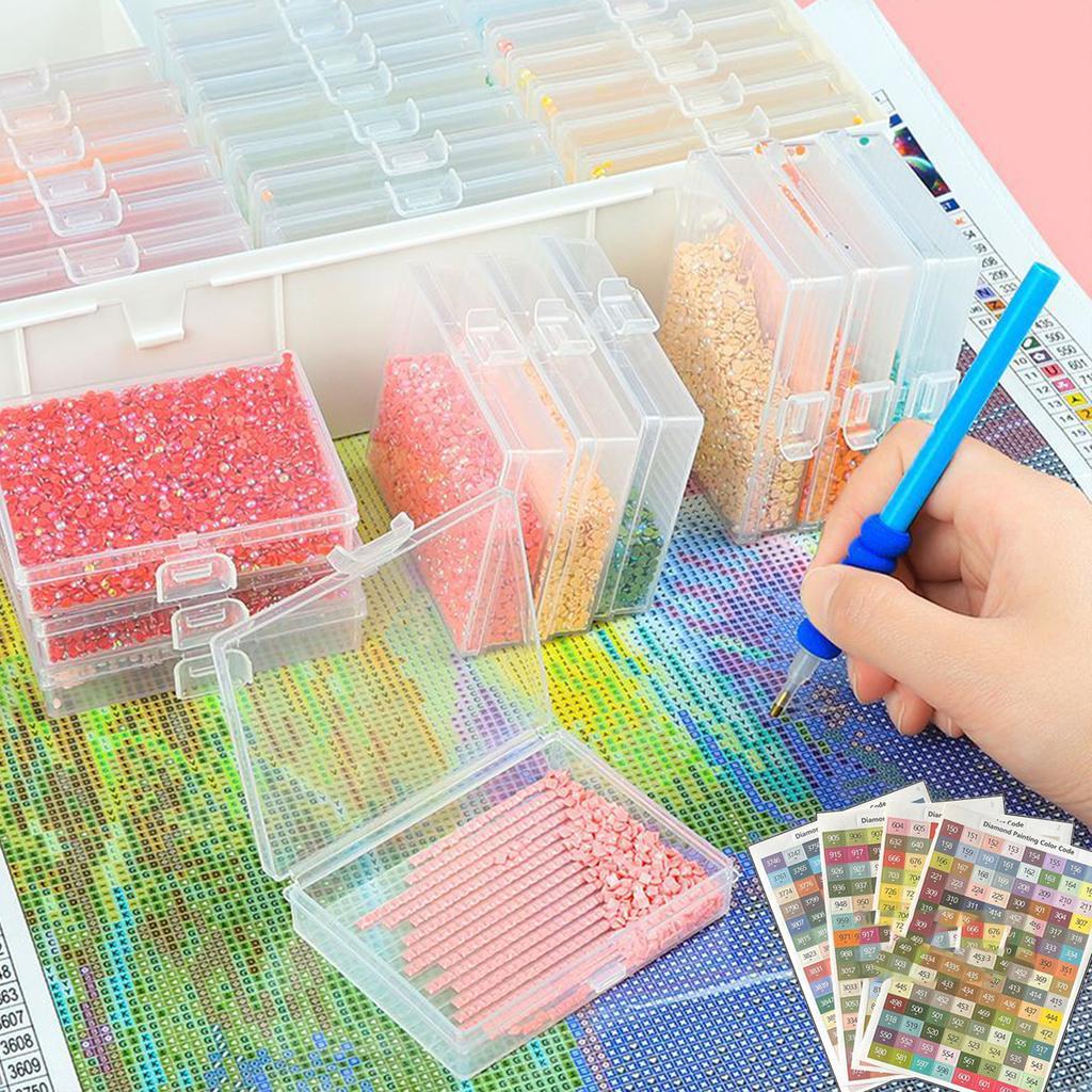 30pcs Diamond Art Storage Containers with Lids Diamond Art Storage Containers Trays for 5D Art Beads Storage