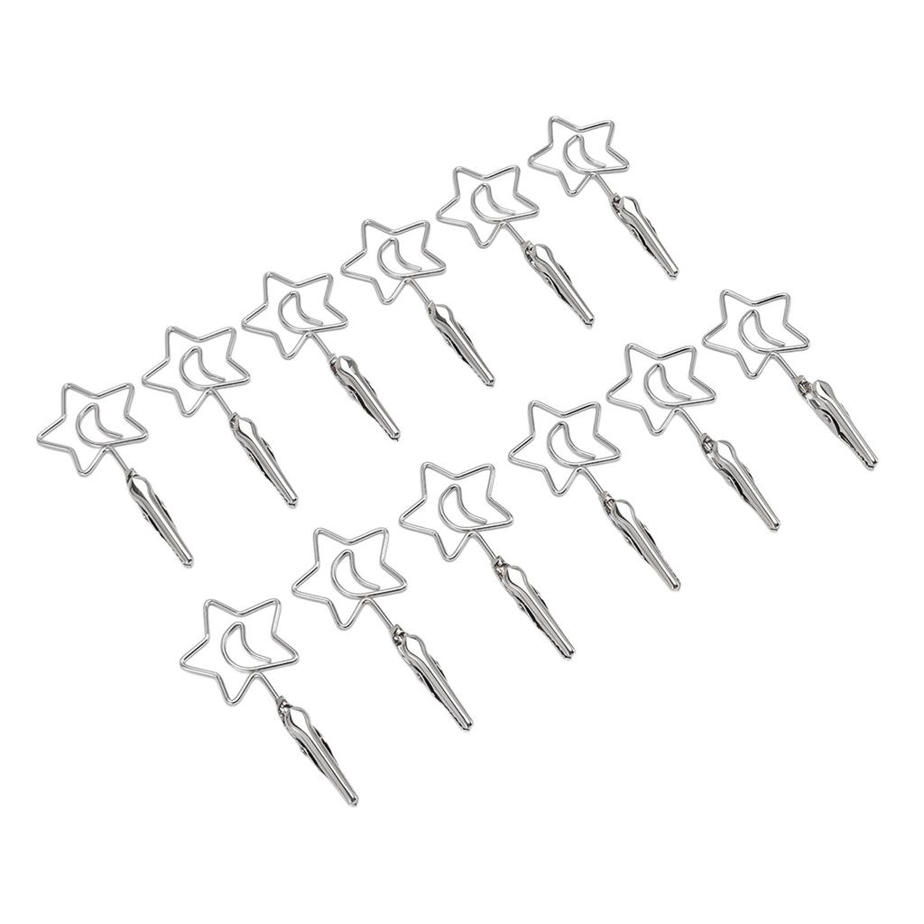 12pcs 2.8in Double Headed Memo Clip Metal Card Holder Wire Photo Clamp for Hanging Photo Display