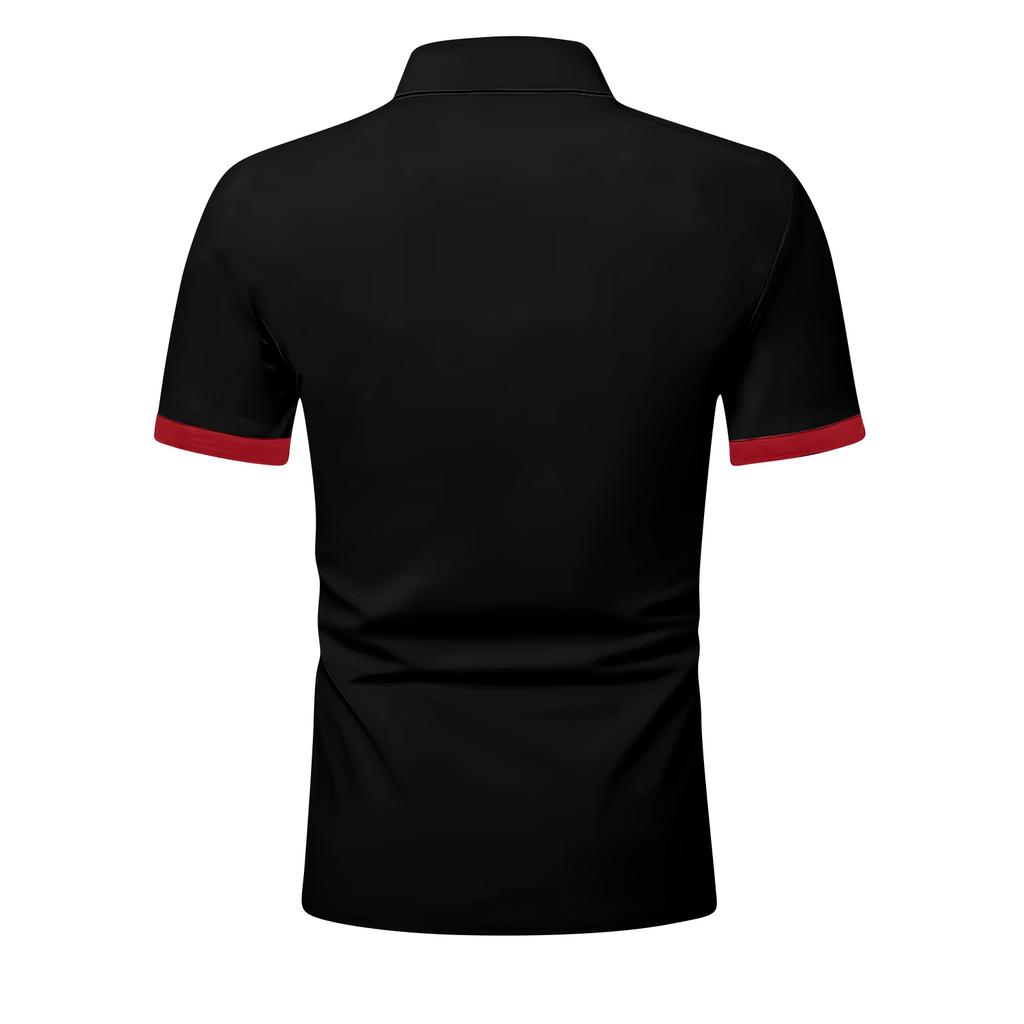 Camisa Deportiva de Manga Corta con Cuello Multicolor para Hombre