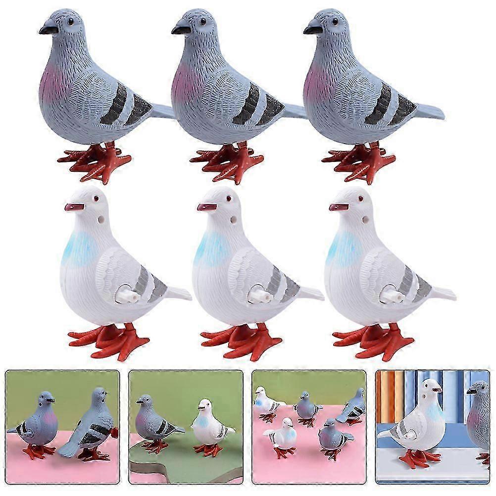 6pcs Wind-Up Jumping Pigeon Toys for Kids