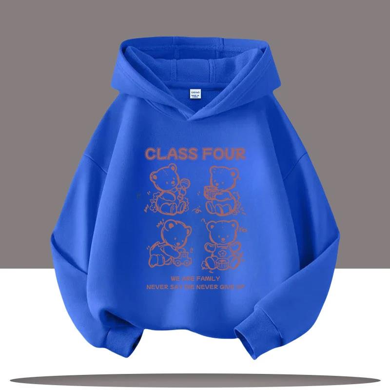 Autumn Winter Children's Hoodies Teddy Bear Pullover Fashionable Boys' Girls' Hoodies Comfortable Children's Tops