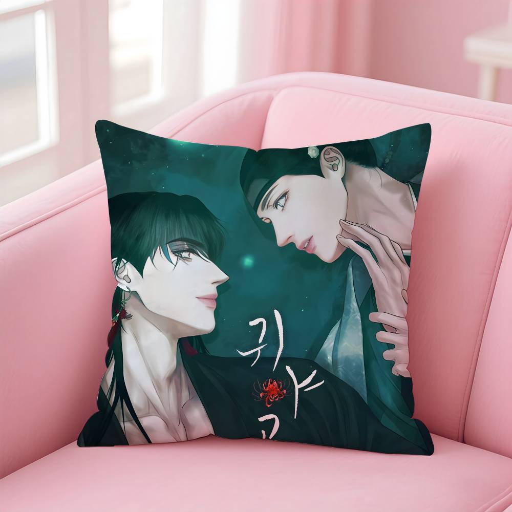 The GhostS N-Nocturne Pillow Case Comfort Sofa Bed Silky Elegant Invisible Zipper Custom Decorative Cushion Cover