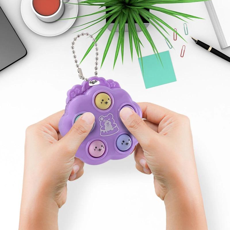 NEW Kawaii Fidget Toys Whack a Mole Keychain Simple Dimple Fidget Board Portable Antistress Decompression Toys for Children