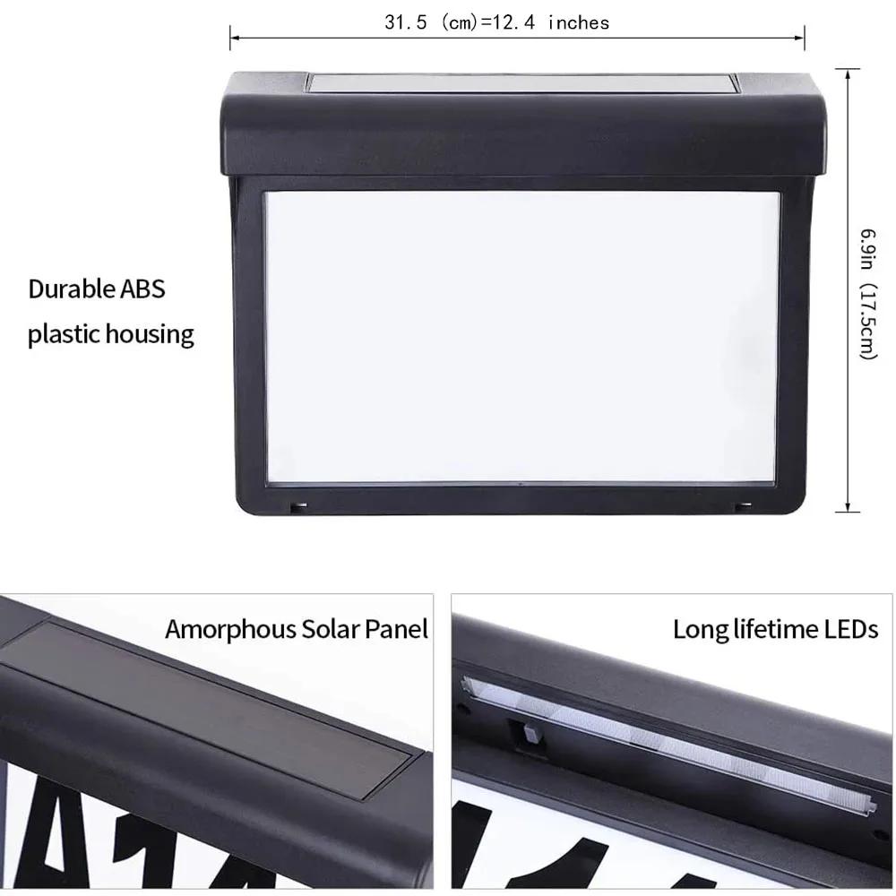 Solar House Number Light Outdoor Waterproof LED Address Sign Light Wireless Sunpower Garden Door Decorative Plaque Wall Light