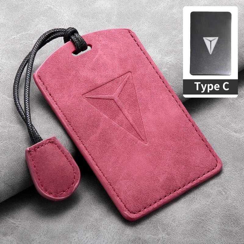 For Changan Deepal S7 SL03 NFC Card Sheepskin Car Key Case Remote Cover Shell Keychain Ring Holder Fob Bag Interior Accessories