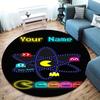 Pac-Man Custom Name Round Area Rug,Carpet Rug for Living Room Bedroom Sofa Playroom Decor,Non-slip Floor Mat