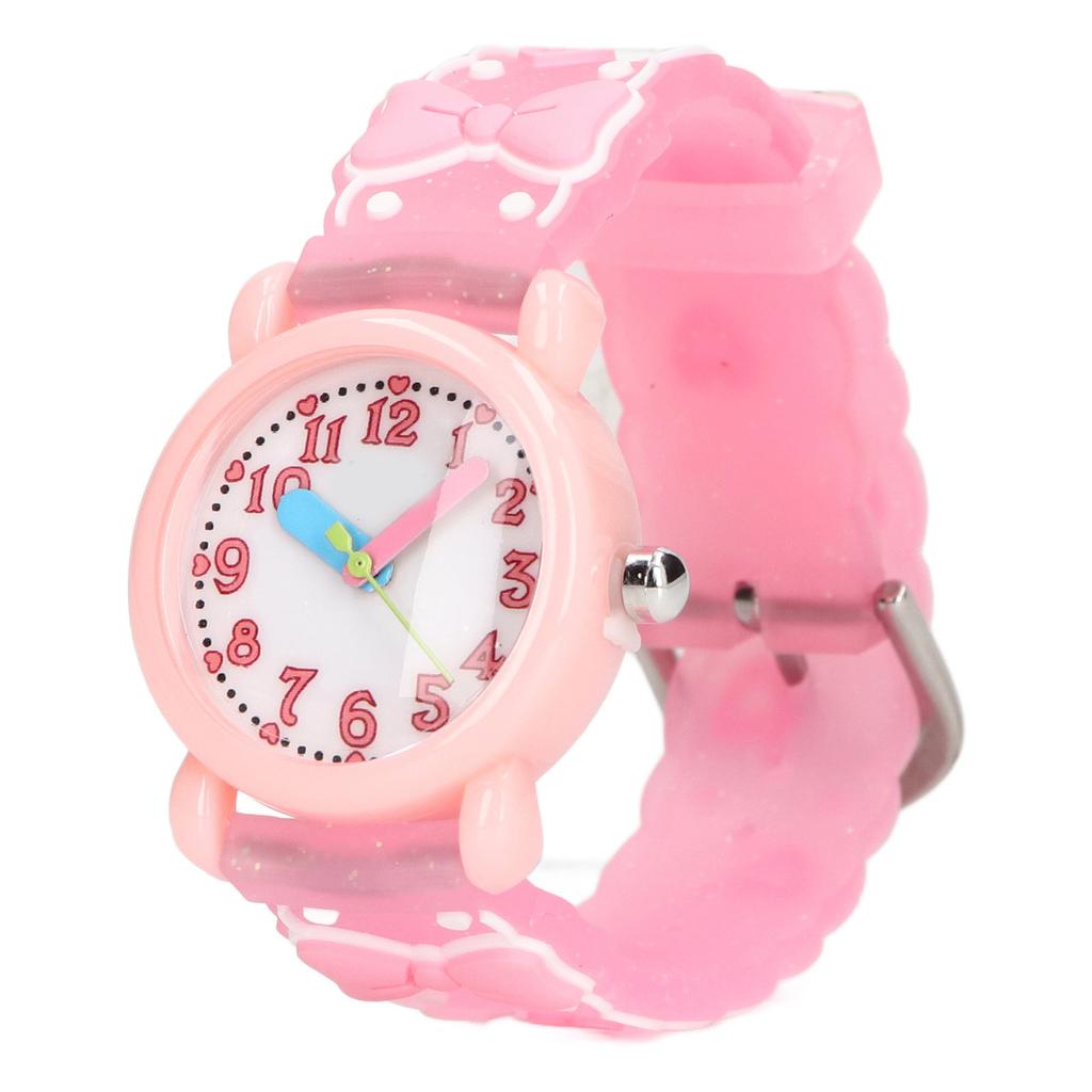 Girls 3D Watch Toys Clear Scale Cute Bow Decoration 3D Cartoon Waterproof Watches for 3 To 10 Years