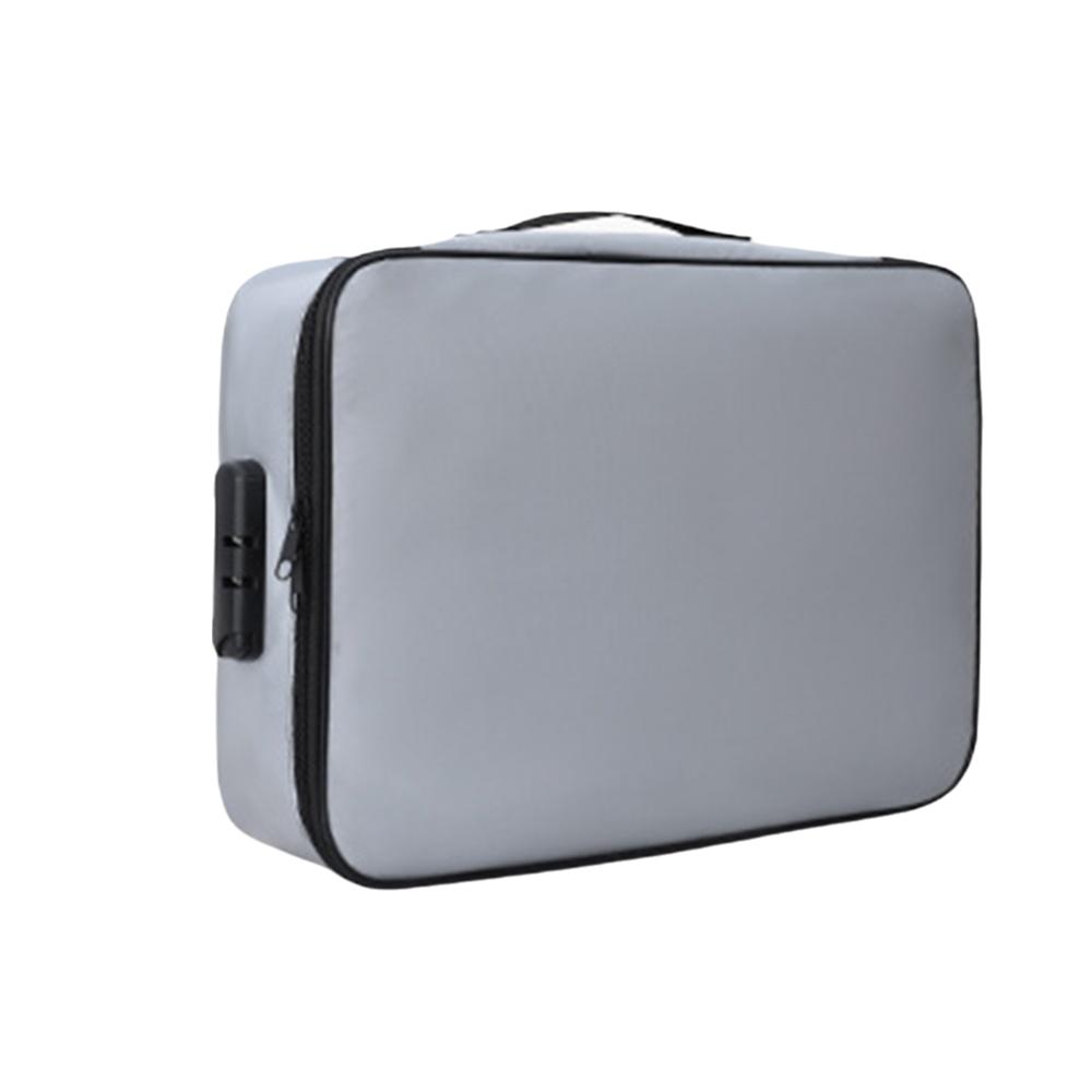 Sac à Documents Imperméable Ignifuge Multi-couches avec Serrure Étui Passeport Portable Espace de Rangement Grande Capacité Gain de Place