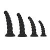 Anal Beads Anal Plug Silicone Anal Dildo with Suction Cup Spotted Pattern Dildo Anal Plug Anal Expansion for Men and Women Soft Waterproof Black Set
