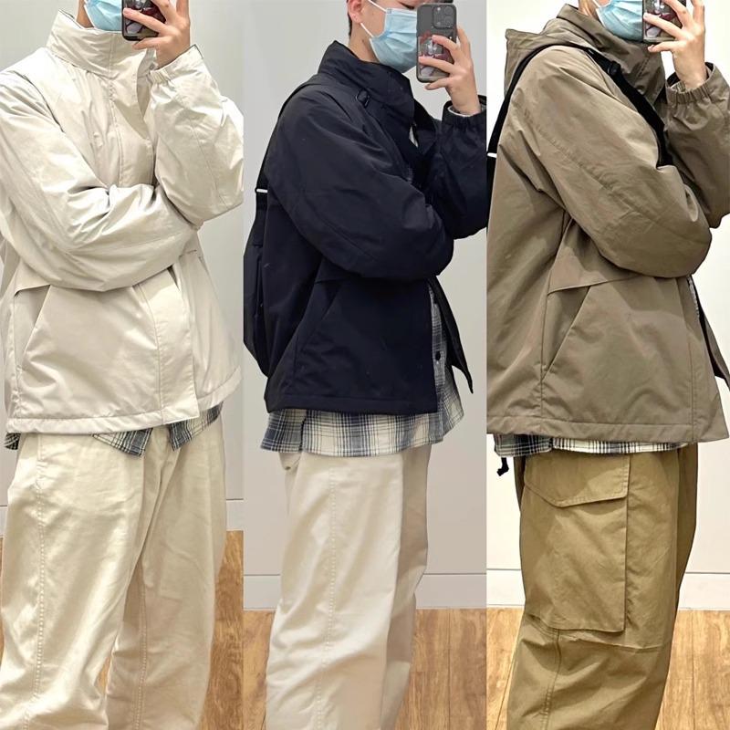 

2025 Spring/Autumn Hooded Windbreaker: Unisex Trendy Jacket with Stand Collar, Windproof Style S (Suggested 40-45kg)