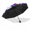 1pc Purple Unicorn Umbrella Portable Folding Umbrella Iron Frame Hole Bone Structure Outdoor Home Umbrella