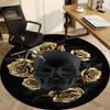1pc Skull Roses Chair Carpet for Office - Indoor Non-Slip Washable Polyester Fiber Carpet, Soft Comfortable Mat For Office Yy250928064