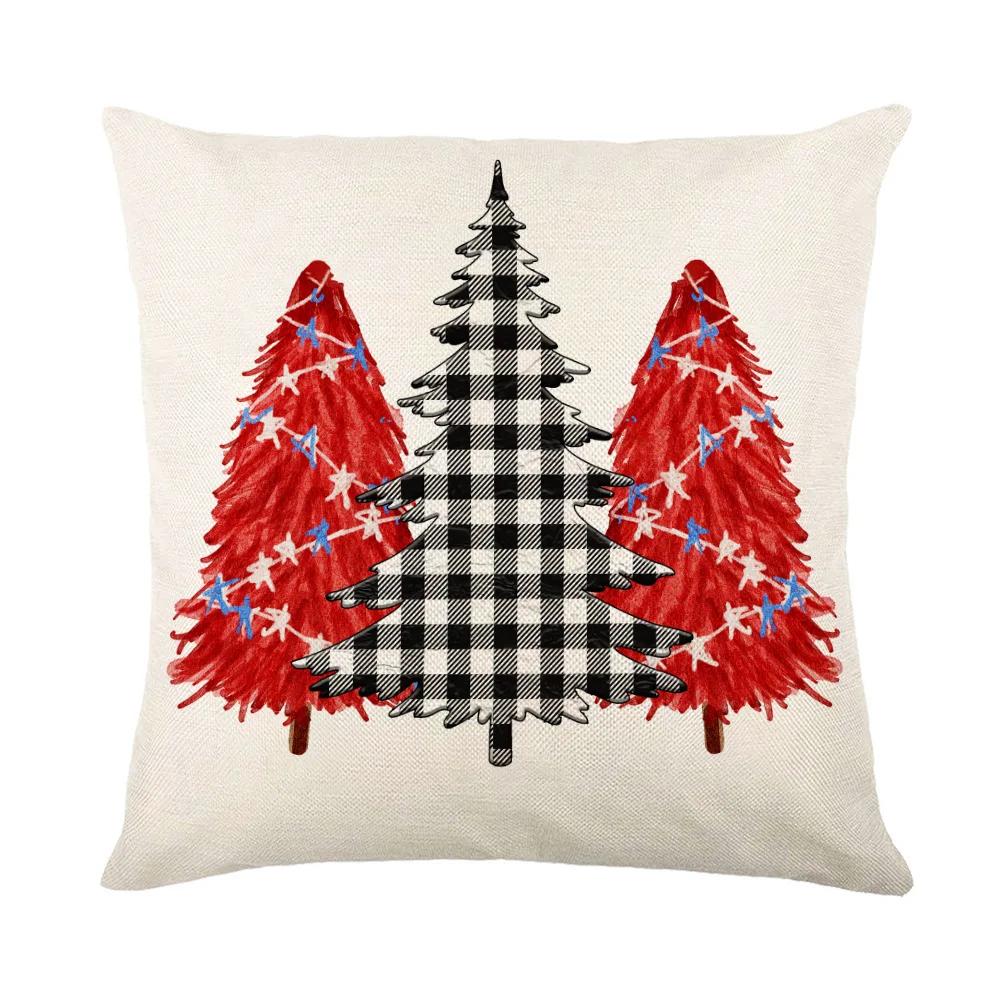 New Christmas Pillow Printed Simple Holiday Pillow Cover Home Sofa Pillow Pillowcase Cushion Wholesale