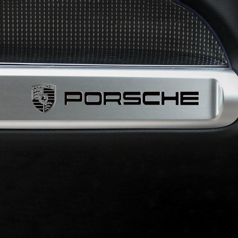 Metalowe Naklejki Samochodowe 3D Emblemat Samochodowy Dekoracja Wnętrza Naklejka Do Porsche 911 718 Cayenne Cayman Panamera Taycan Boxster Akcesoria